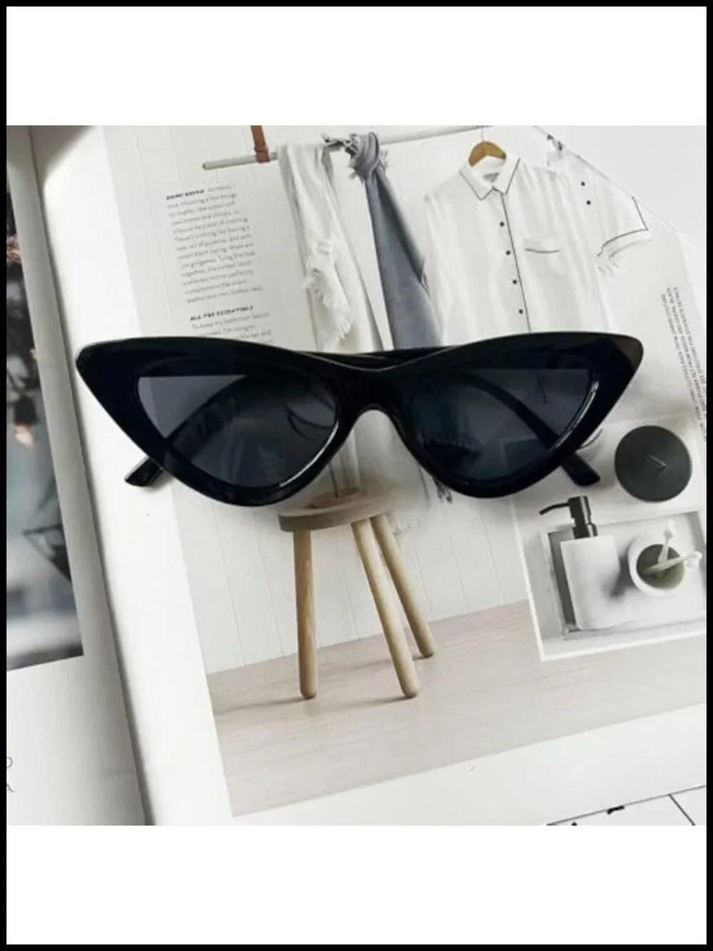Retro Narrow Cat Eye Frame Sunglasses Trendy Sun Glasses UV Protection